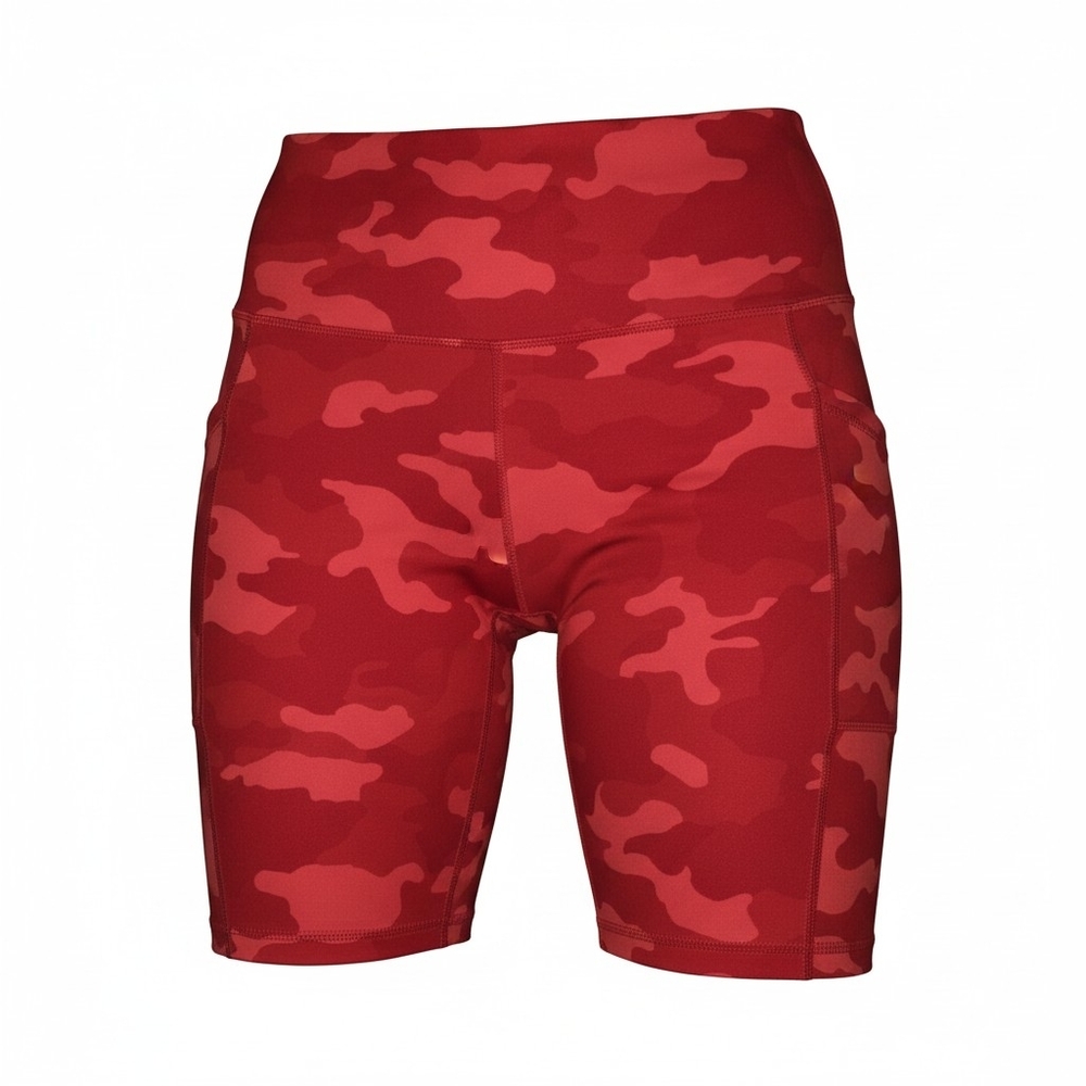♥️2 For $25♥️Ideology Red Camo High-Rise Bike Shorts Has Pockets